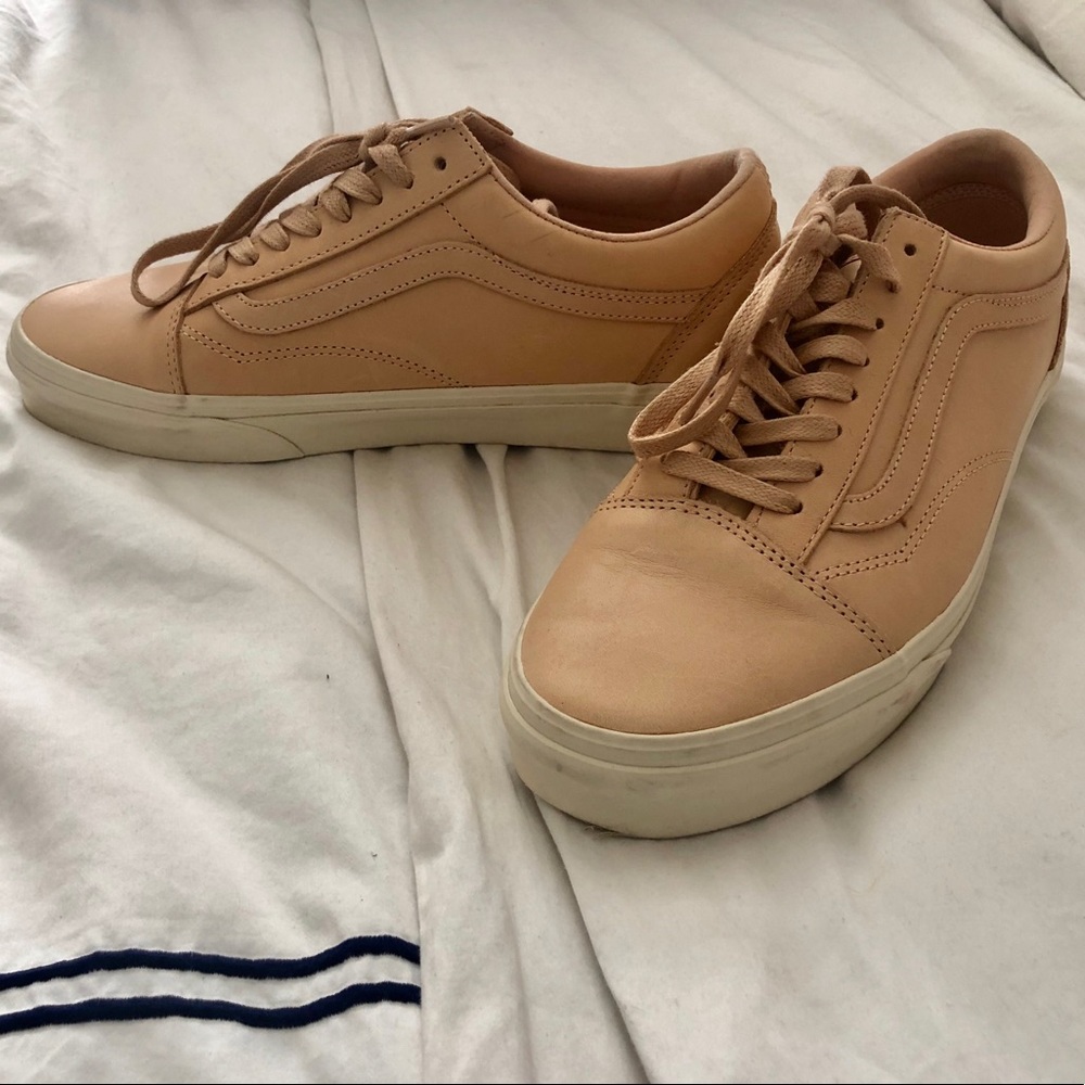 Beige leather Vans